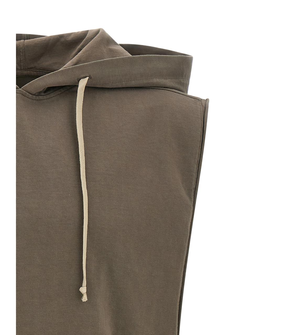 RICK OWENS DRKSHDW Коричневая хлопковая майка, фото 3