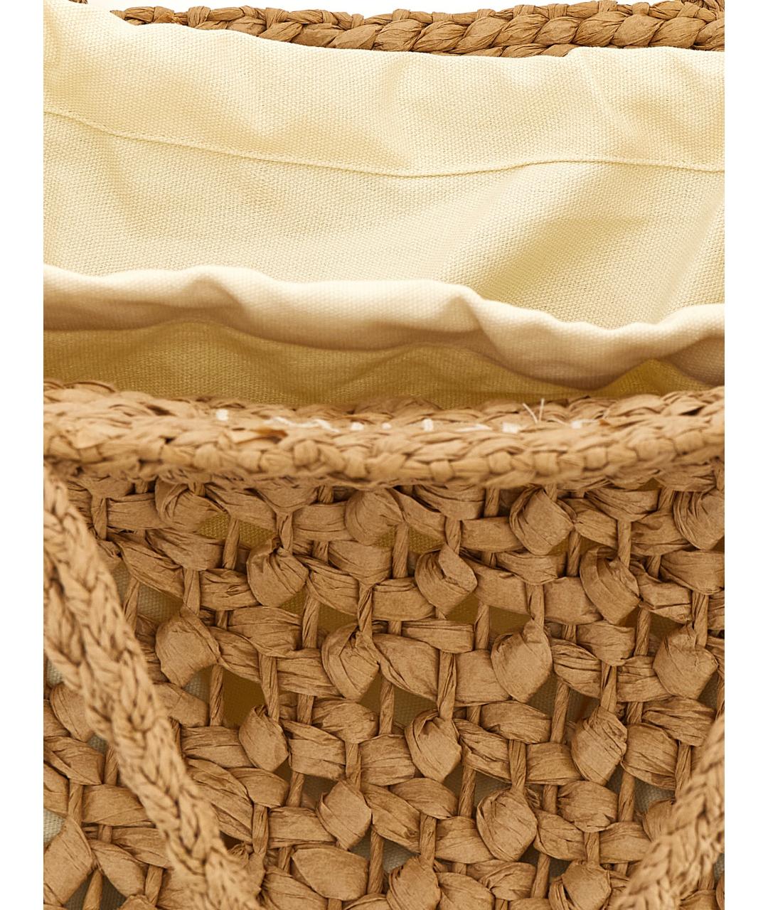 TWIN-SET Бежевая пелетеная сумка тоут, фото 4