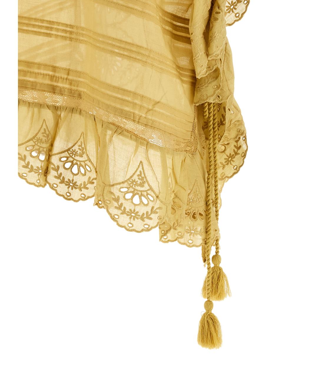 ISABEL MARANT ETOILE Желтая хлопковая блузы, фото 4