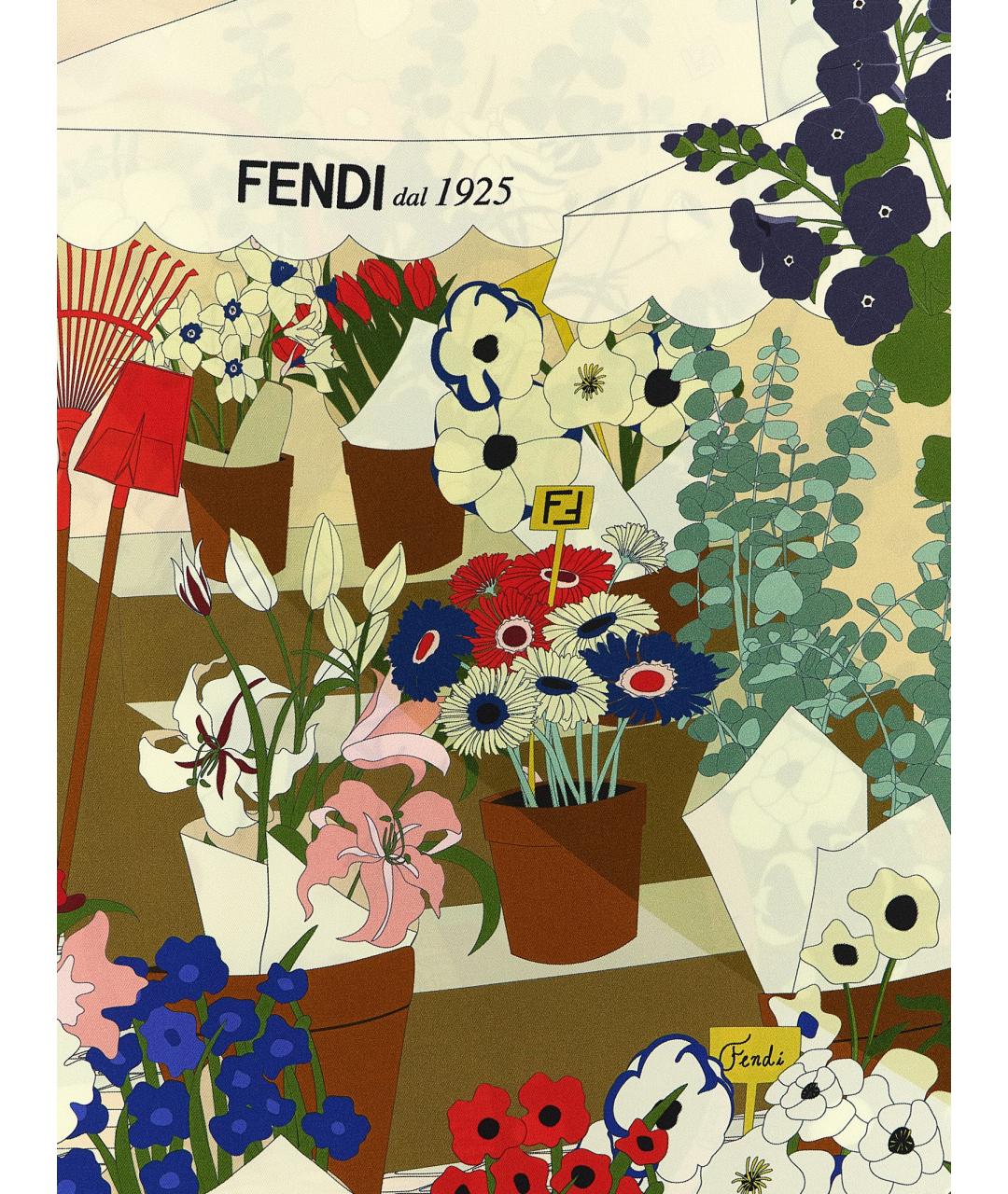 FENDI Мульти шелковый шарф, фото 2