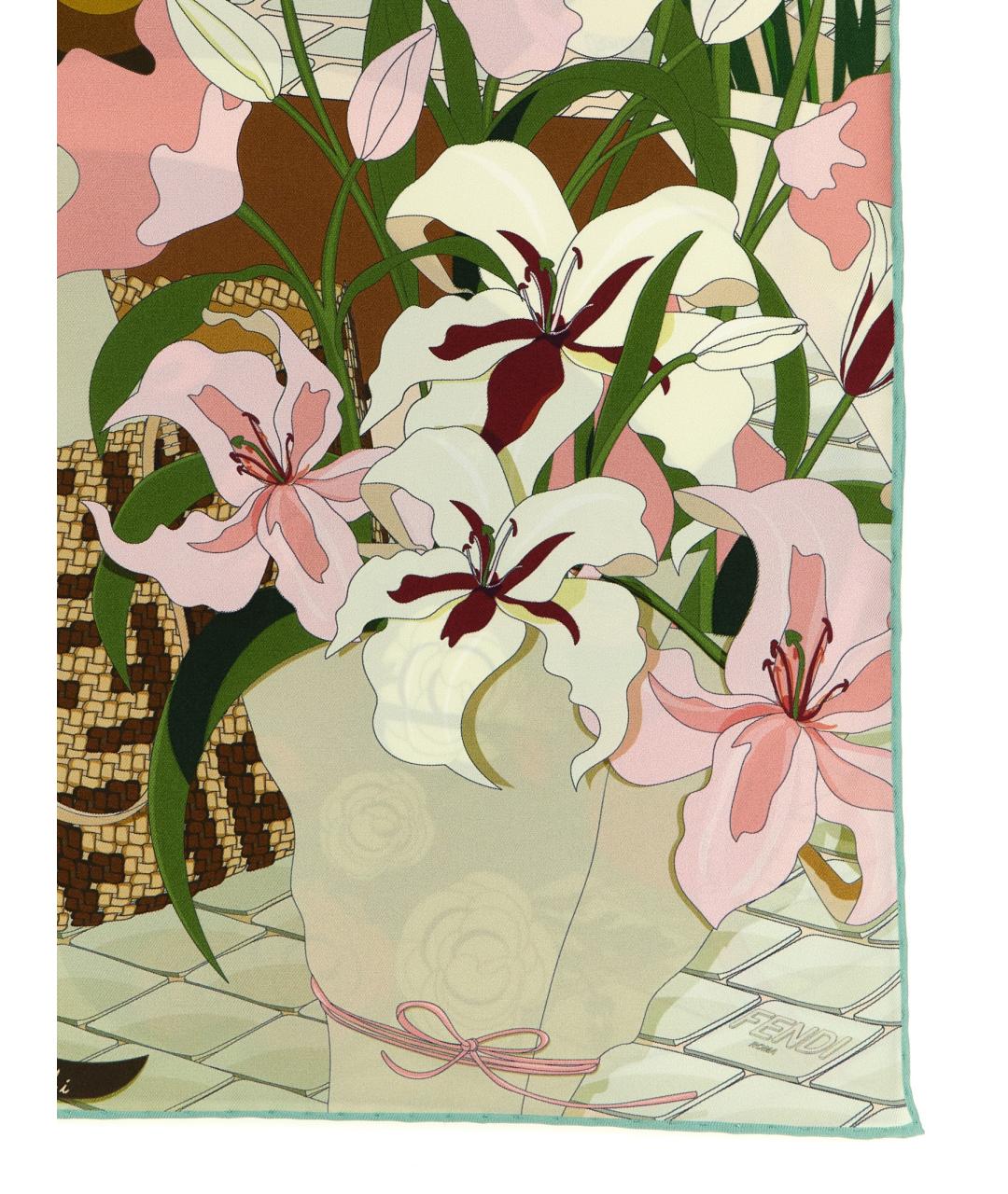 FENDI Мульти шелковый шарф, фото 3