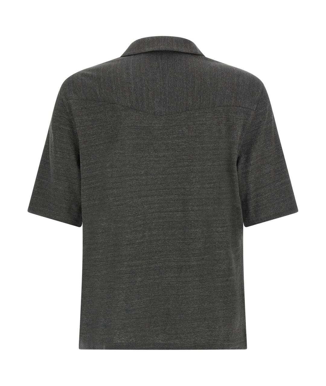 BRUNELLO CUCINELLI Серая льняная кэжуал рубашка, фото 2