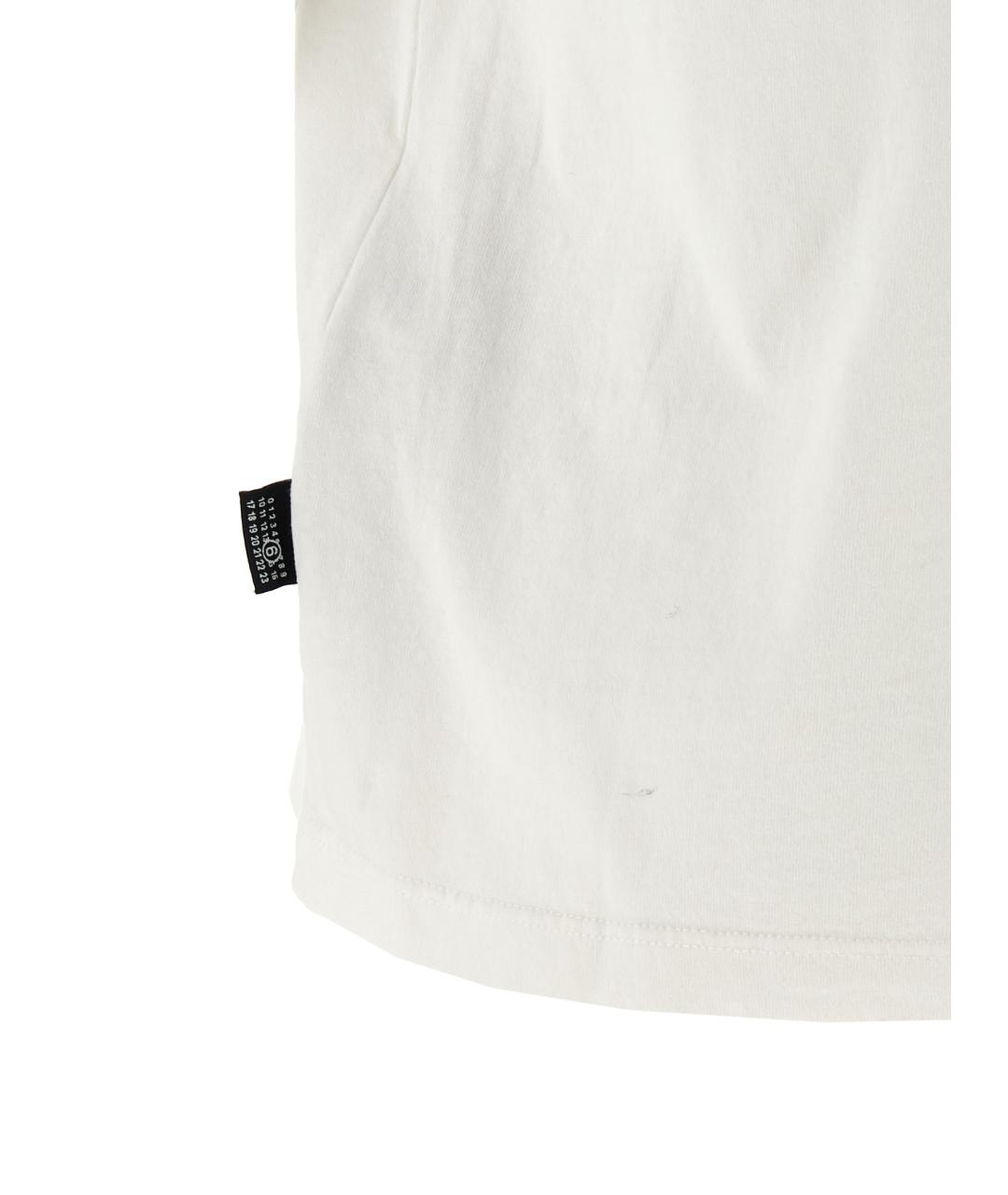 MM6 MAISON MARGIELA Белая хлопковая футболка, фото 4