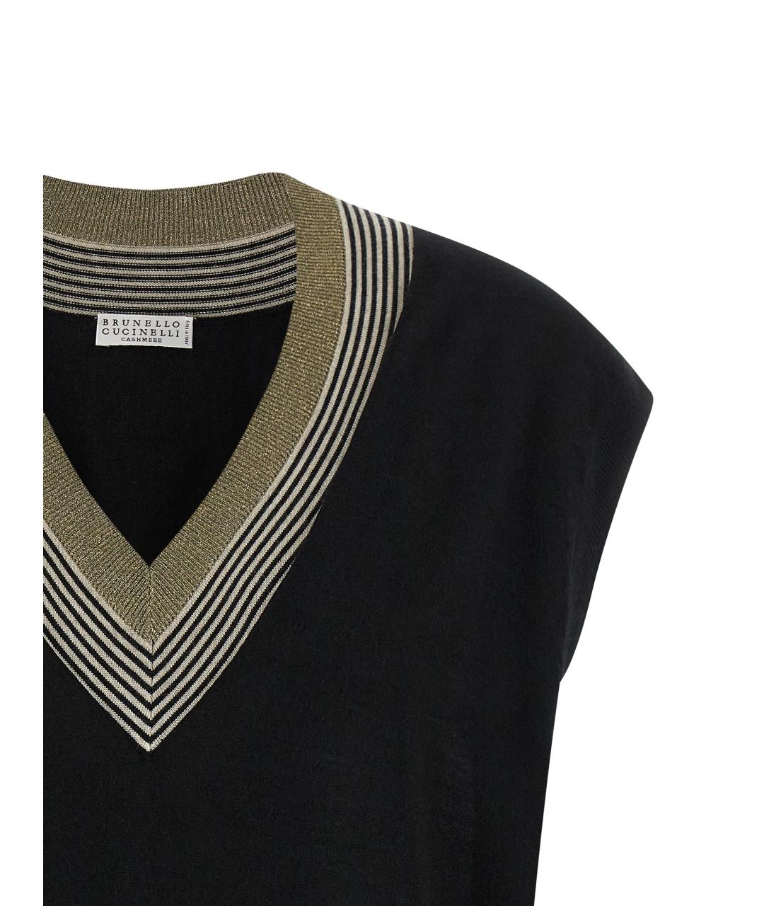 BRUNELLO CUCINELLI Черная кашемировая жилетка, фото 3