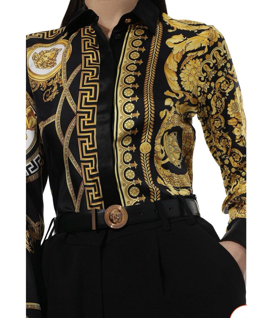 VERSACE Черный кожаный ремень, фото 7