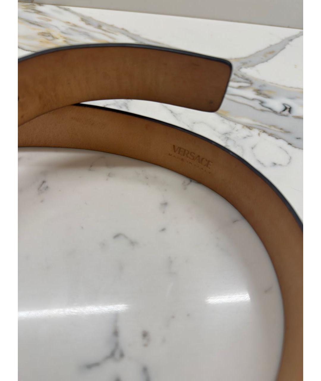VERSACE Черный кожаный ремень, фото 6