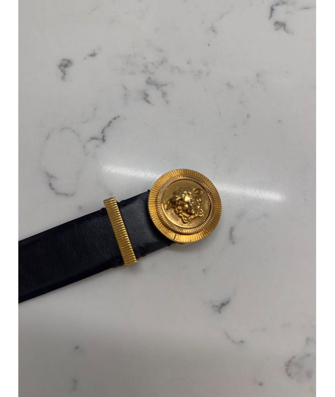 VERSACE Черный кожаный ремень, фото 3