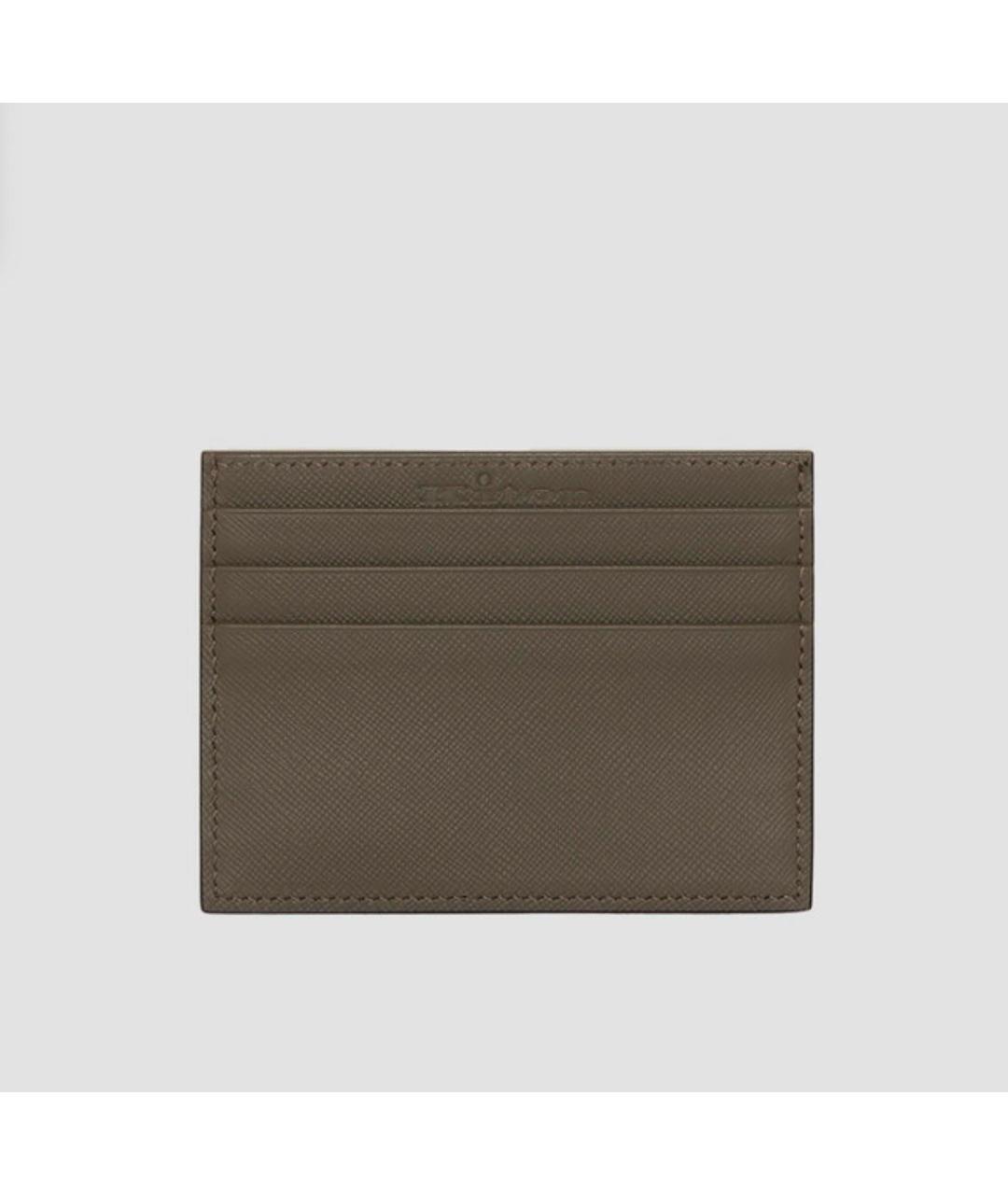 KITON Хаки кожаный кардхолдер, фото 2