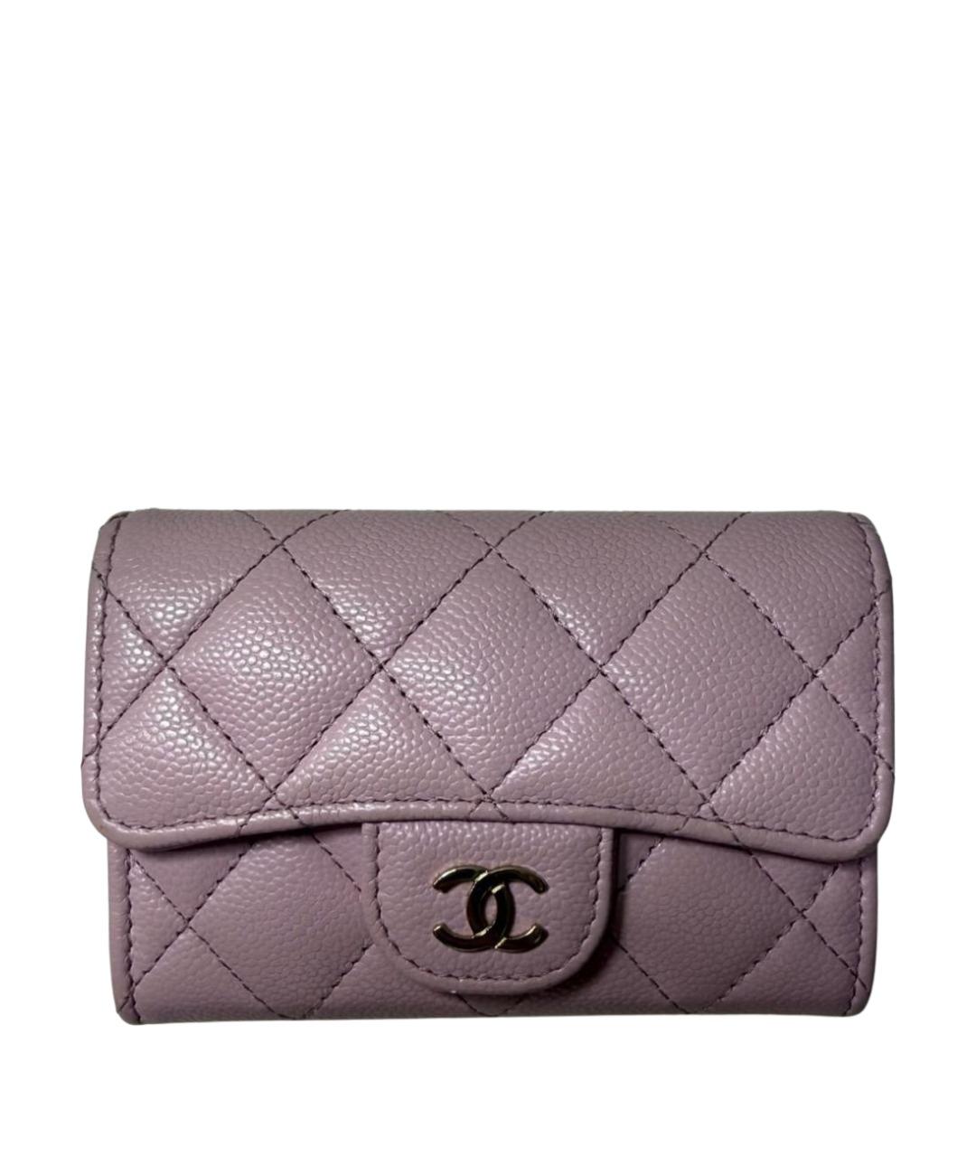 CHANEL Розовый кожаный кошелек, фото 1
