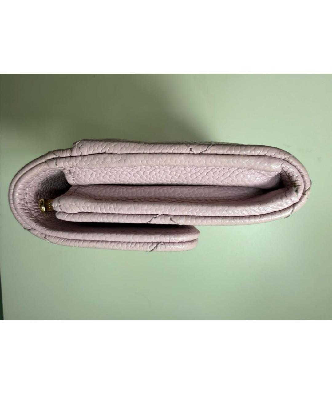 CHANEL Розовый кожаный кошелек, фото 4