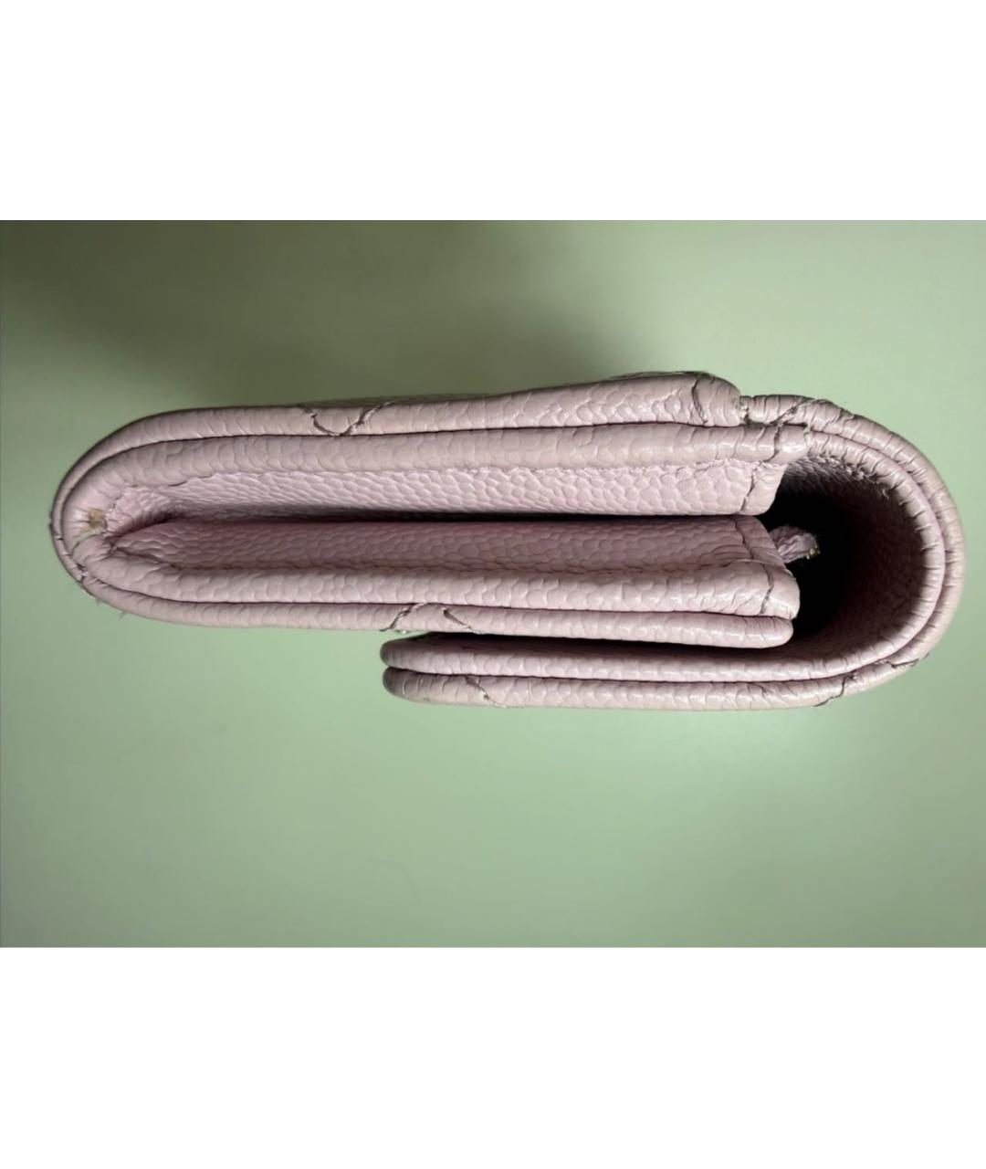 CHANEL Розовый кожаный кошелек, фото 5