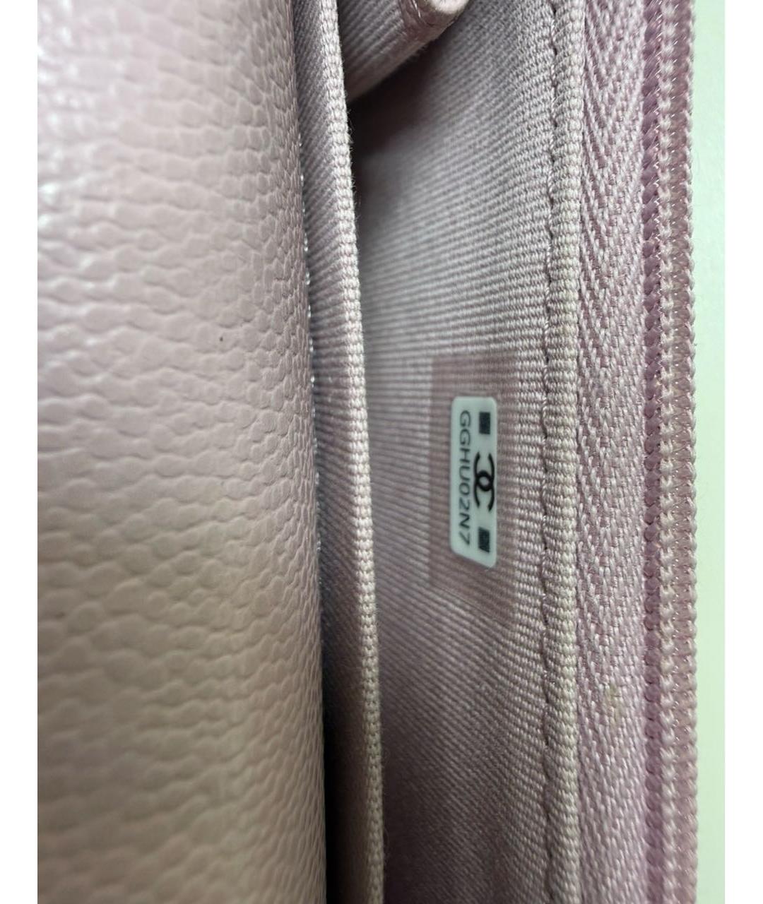 CHANEL Розовый кожаный кошелек, фото 3