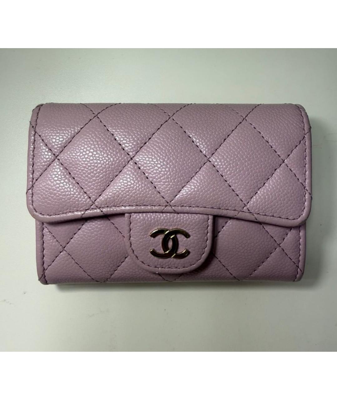 CHANEL Розовый кожаный кошелек, фото 6