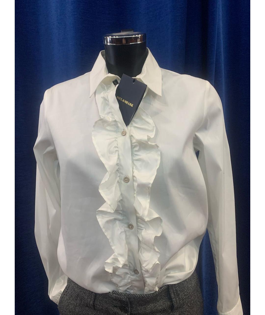 PAUL & SHARK Белая хлопко-эластановая блузы, фото 2