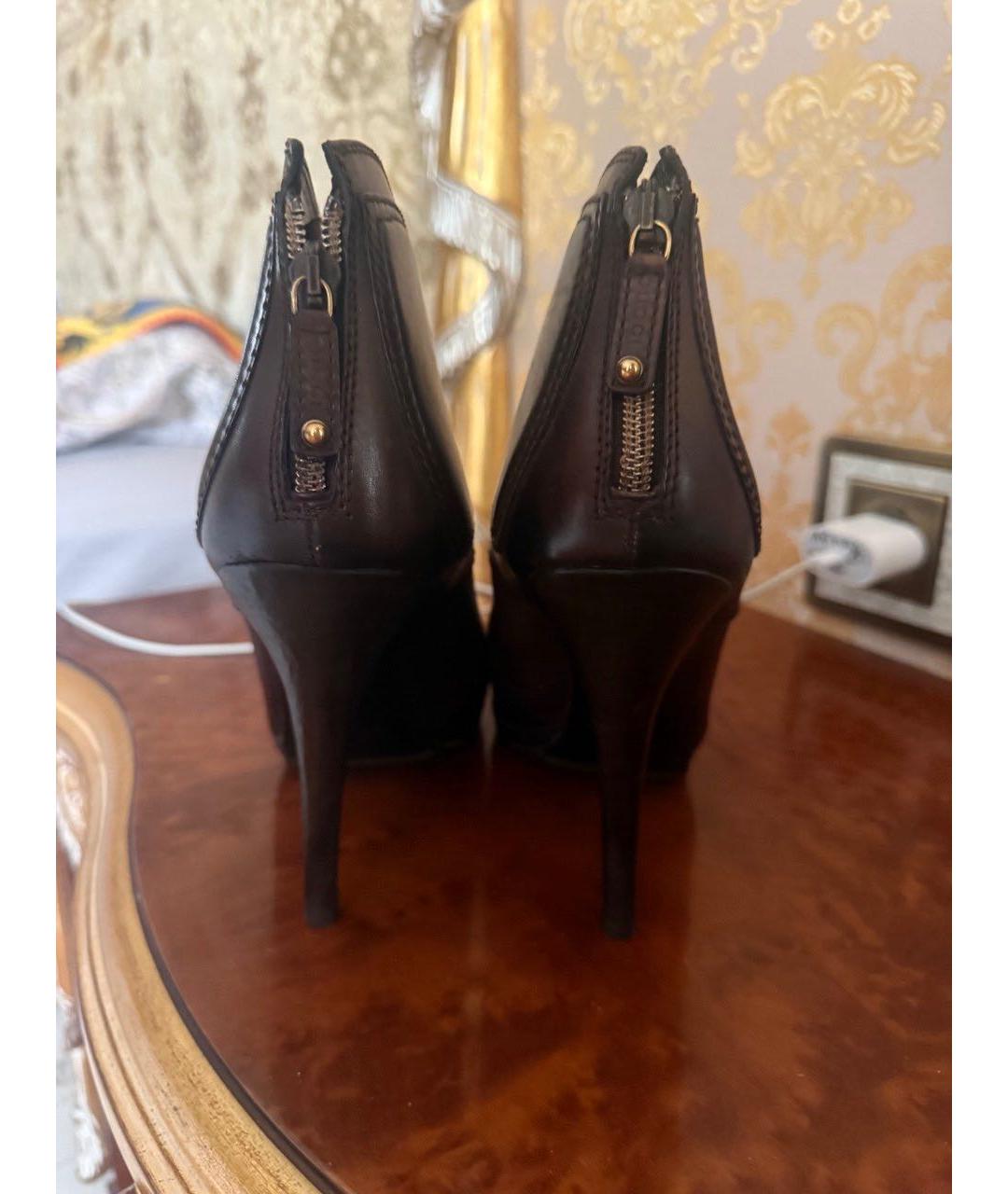 GUCCI Коричневые кожаные ботильоны, фото 4