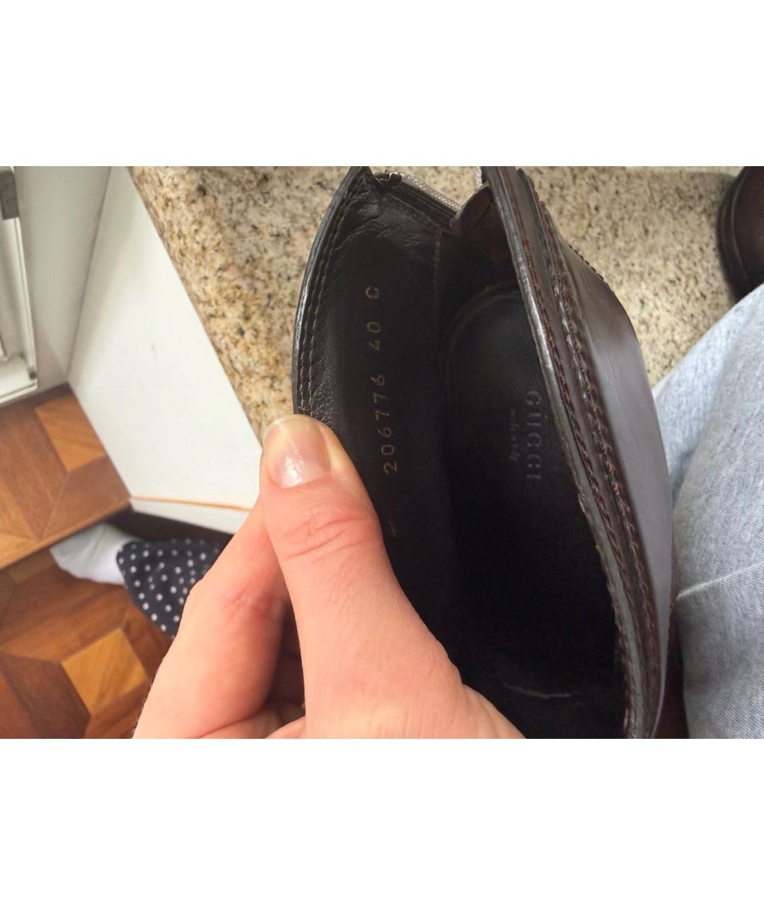 GUCCI Коричневые кожаные ботильоны, фото 3