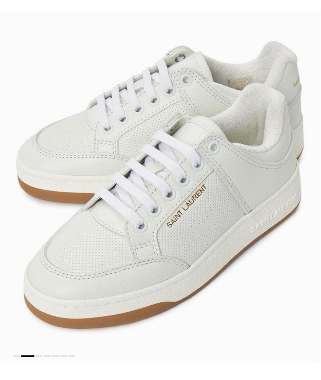 SAINT LAURENT Белые кожаные кеды, фото 2