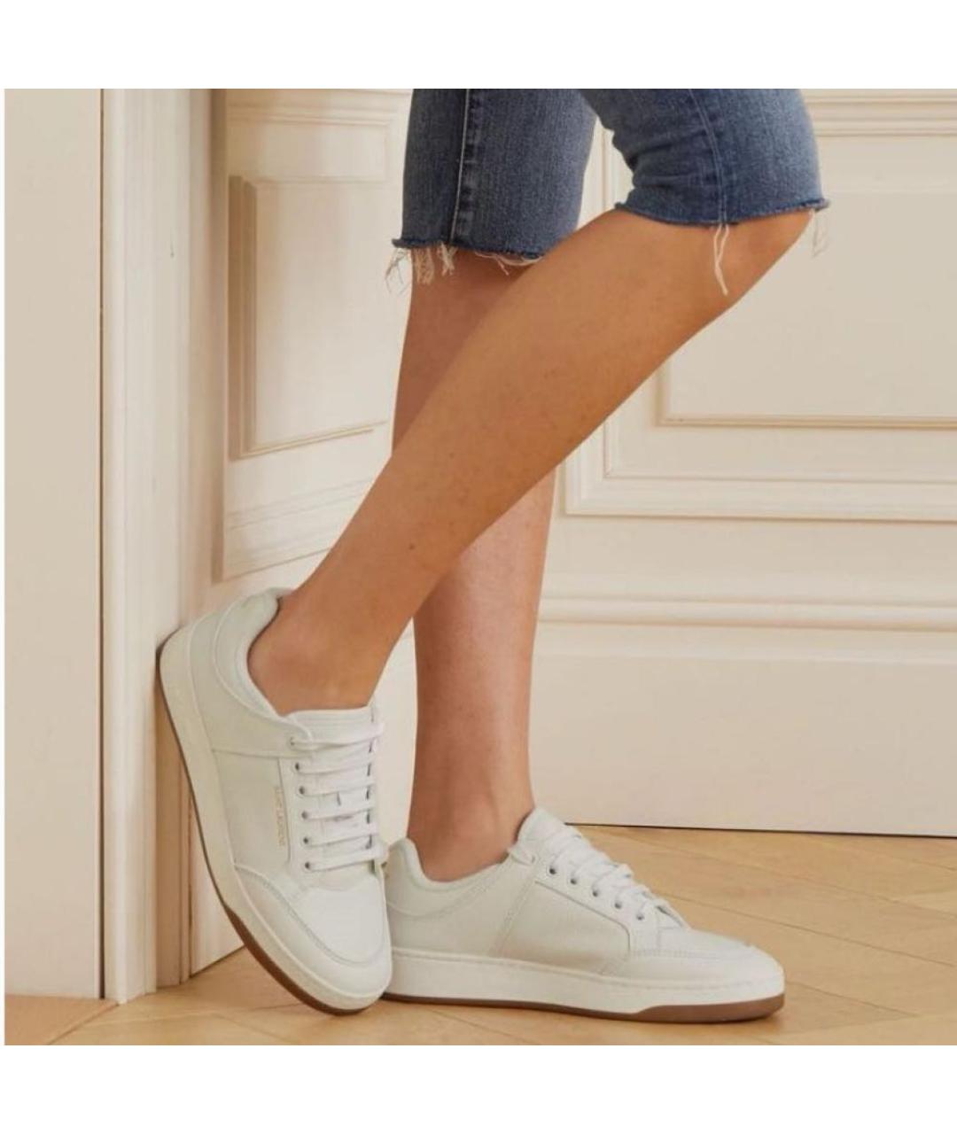 SAINT LAURENT Белые кожаные кеды, фото 3