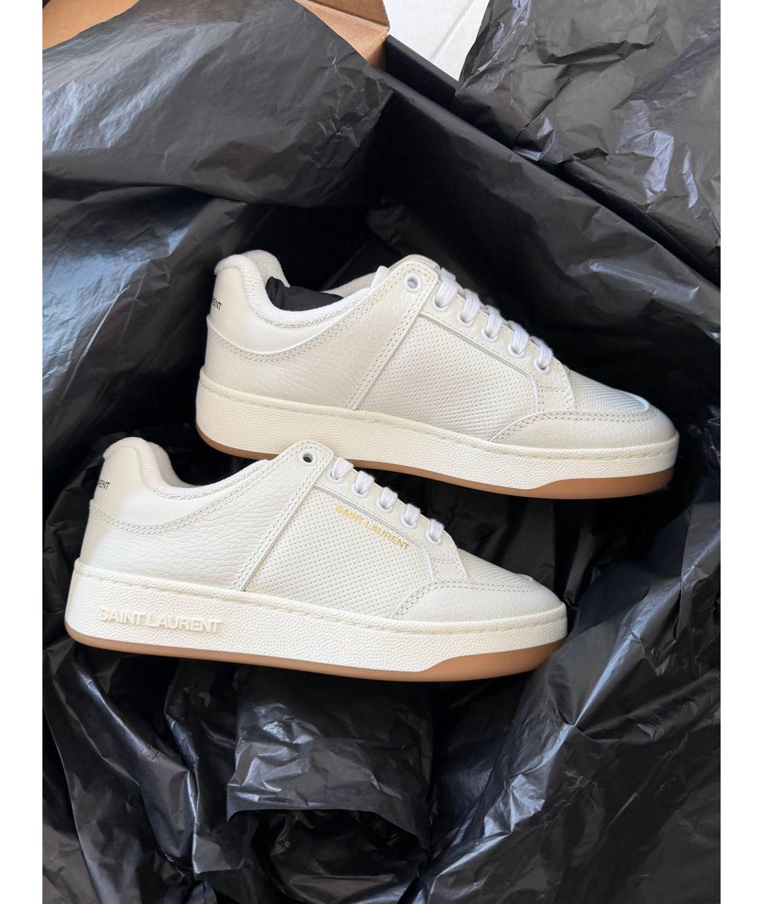 SAINT LAURENT Белые кожаные кеды, фото 4