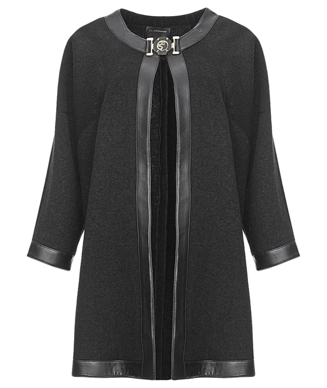 CAVALLI CLASS Черное шерстяное пальто, фото 1