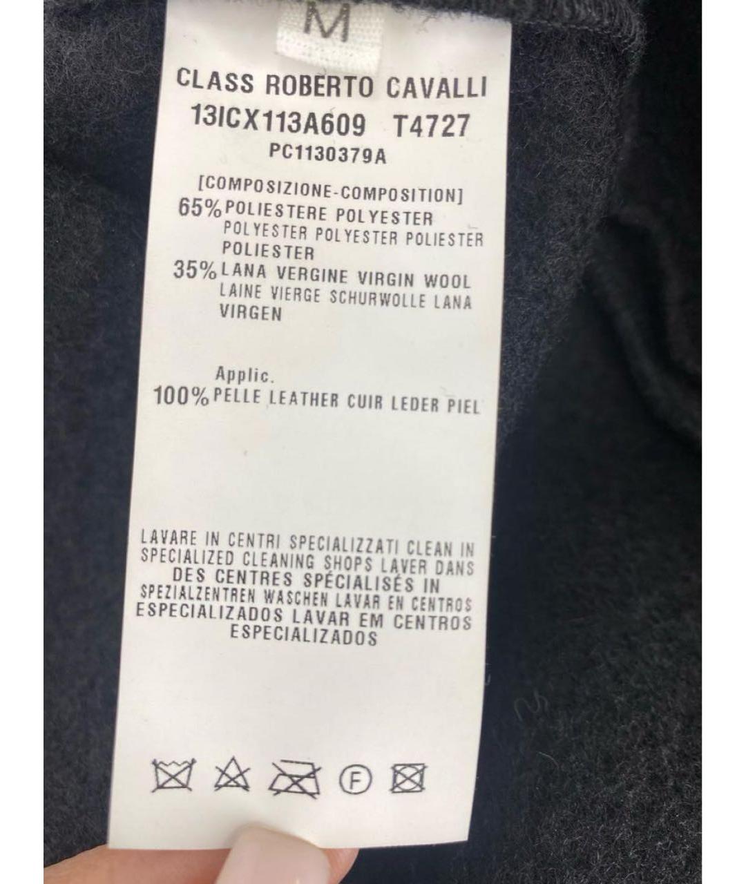 CAVALLI CLASS Черное шерстяное пальто, фото 8