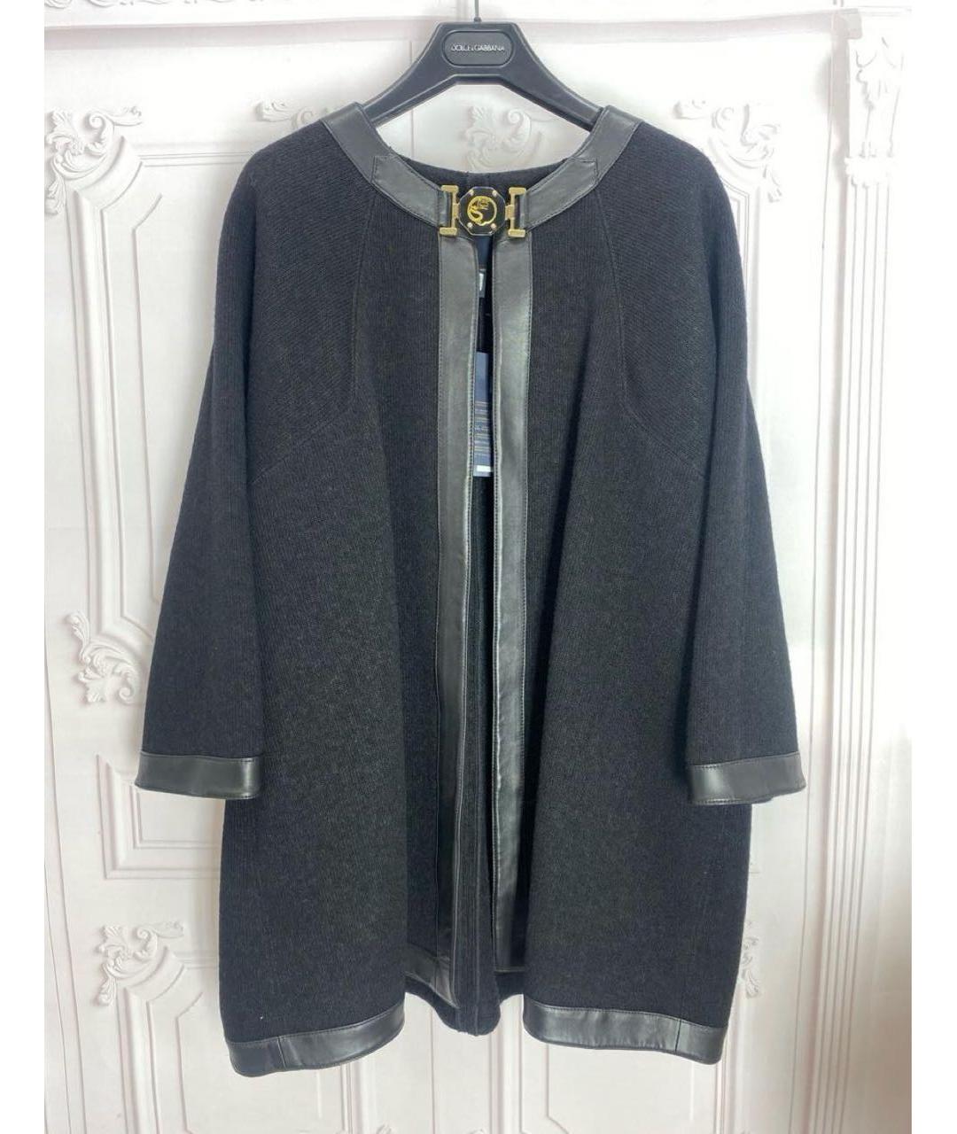 CAVALLI CLASS Черное шерстяное пальто, фото 5