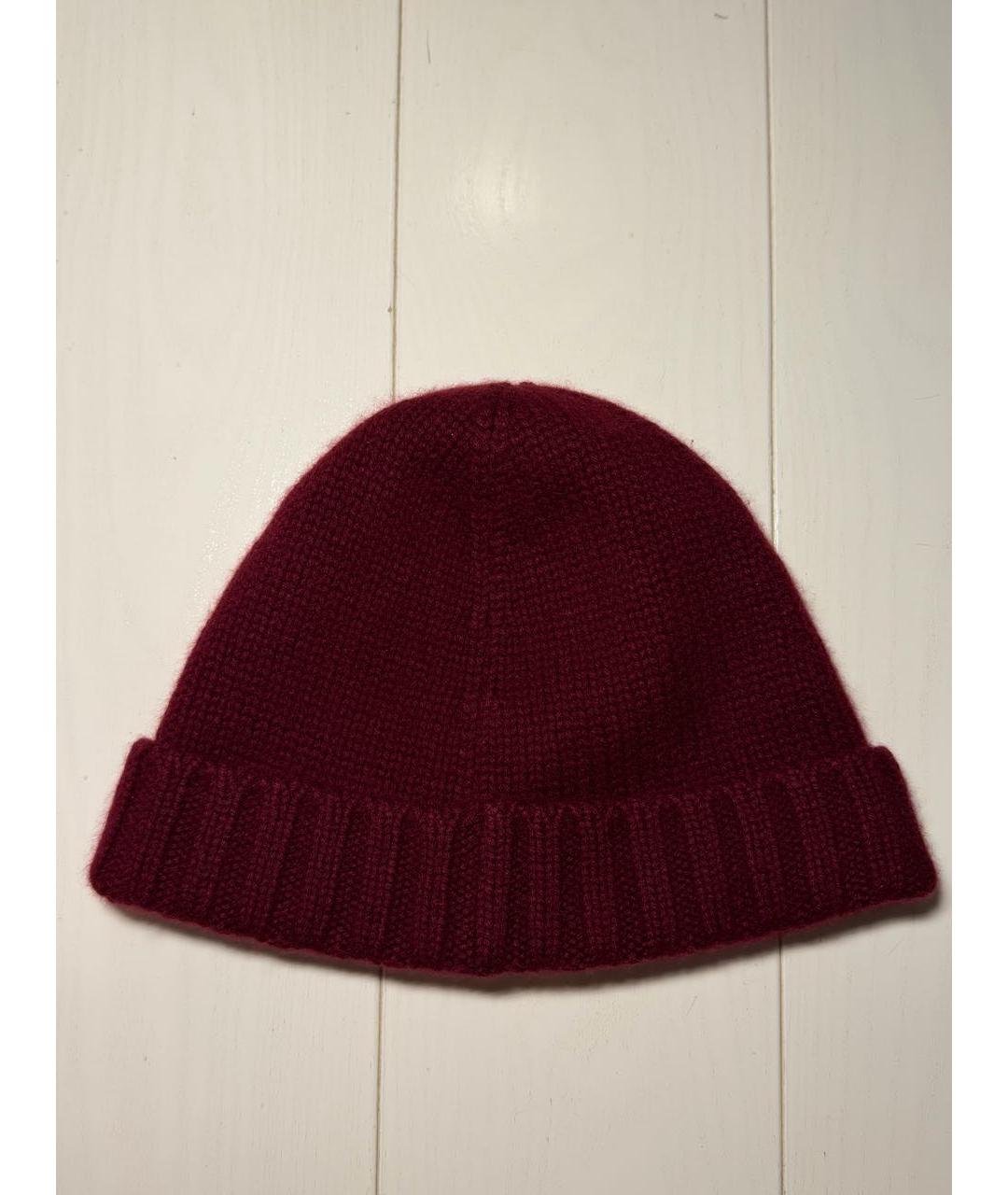 LORO PIANA Бордовая кашемировая шапка, фото 2
