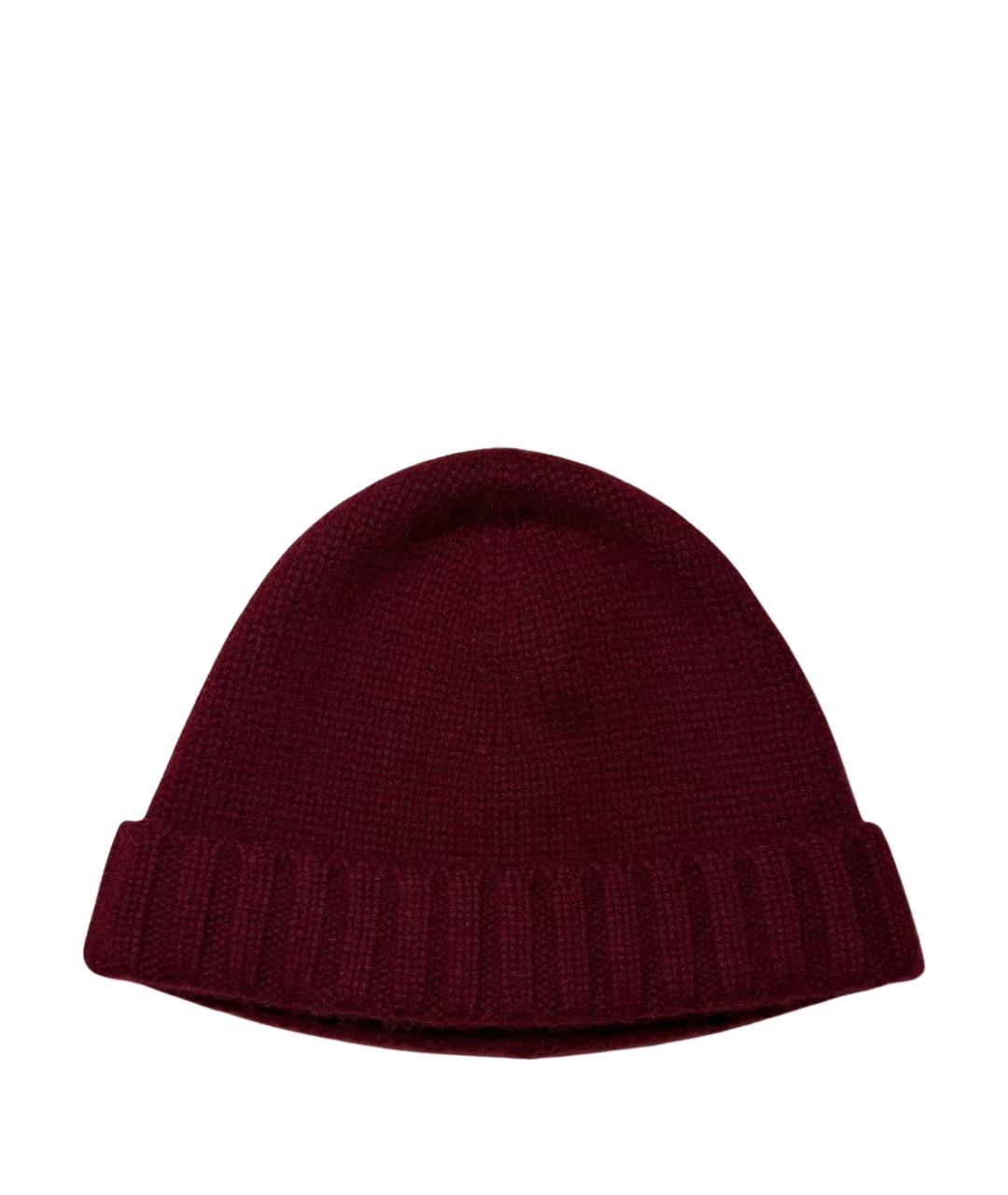 LORO PIANA Бордовая кашемировая шапка, фото 1