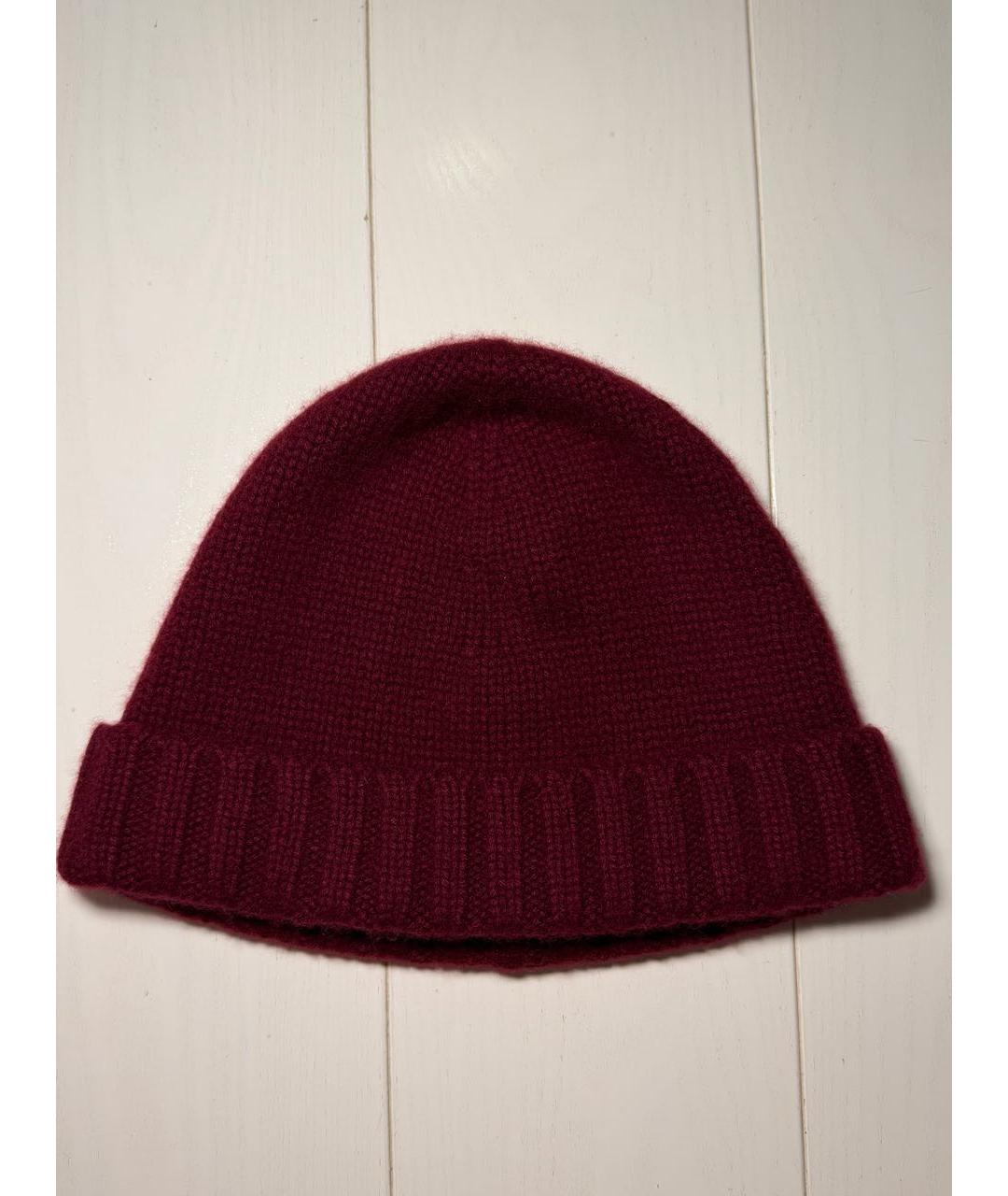 LORO PIANA Бордовая кашемировая шапка, фото 7
