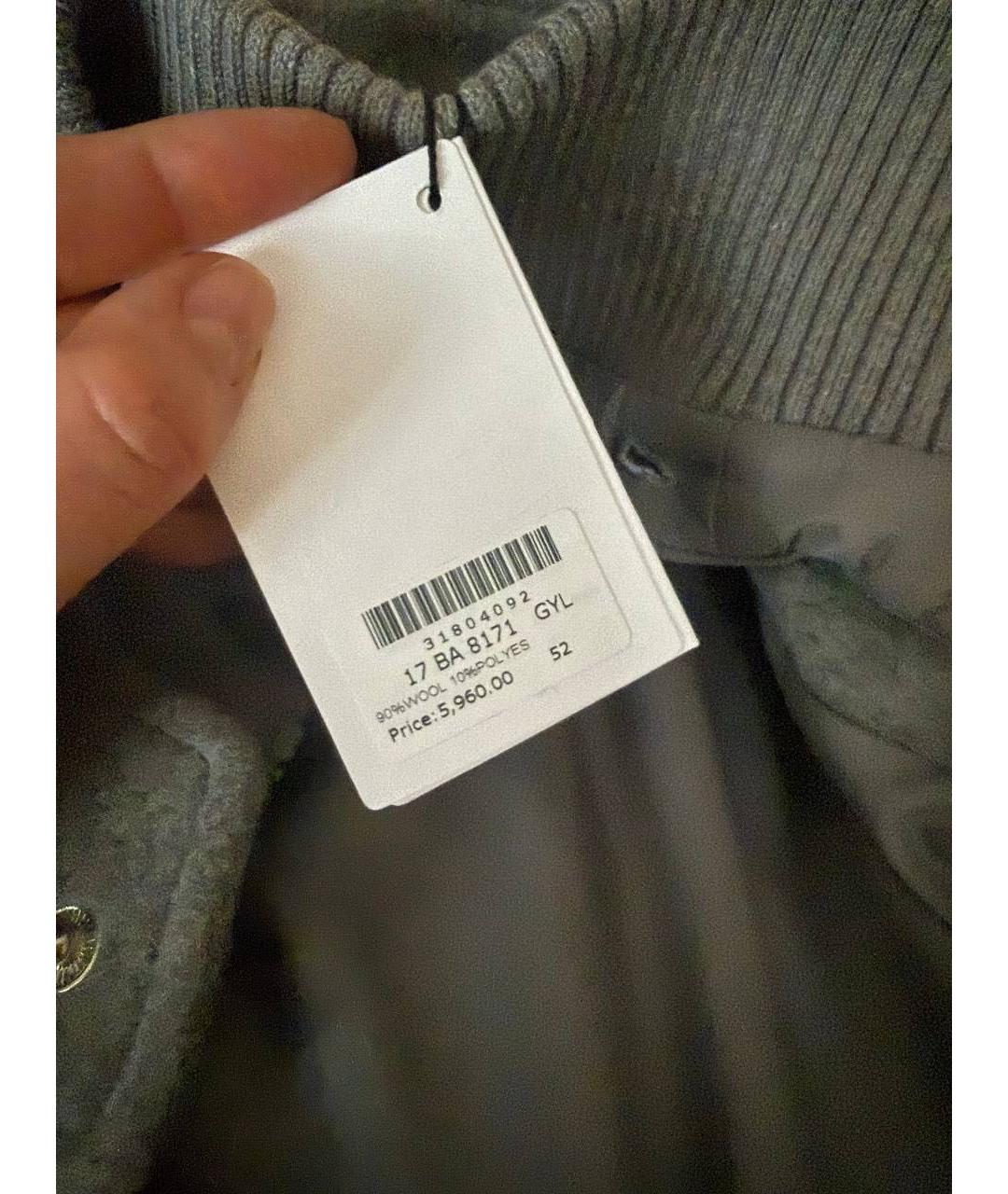 BALMAIN Серое шерстяное пальто, фото 3