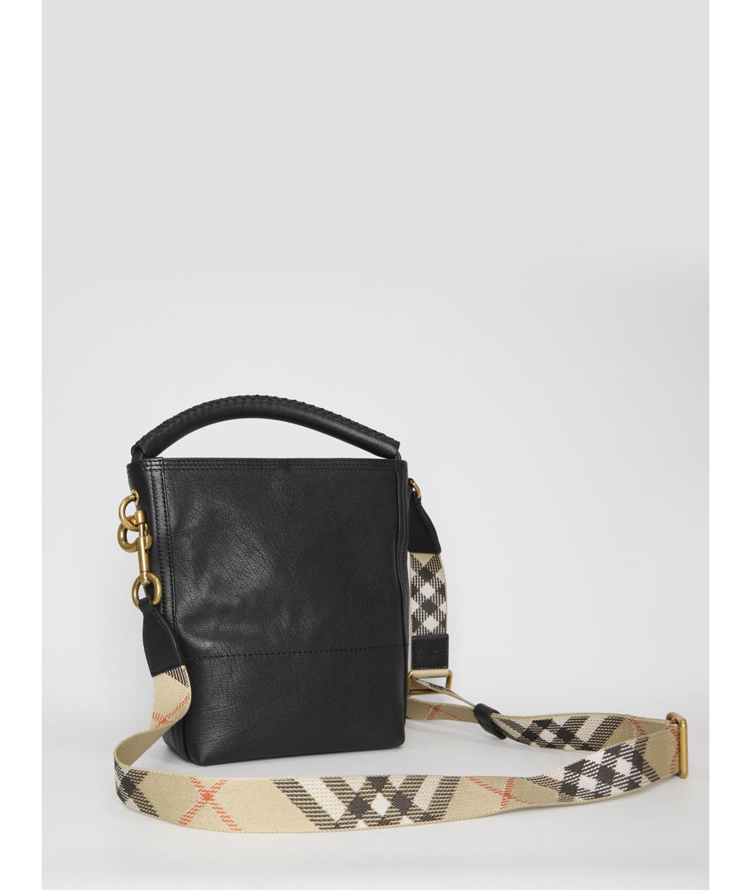 BURBERRY Черная кожаная сумка через плечо, фото 2