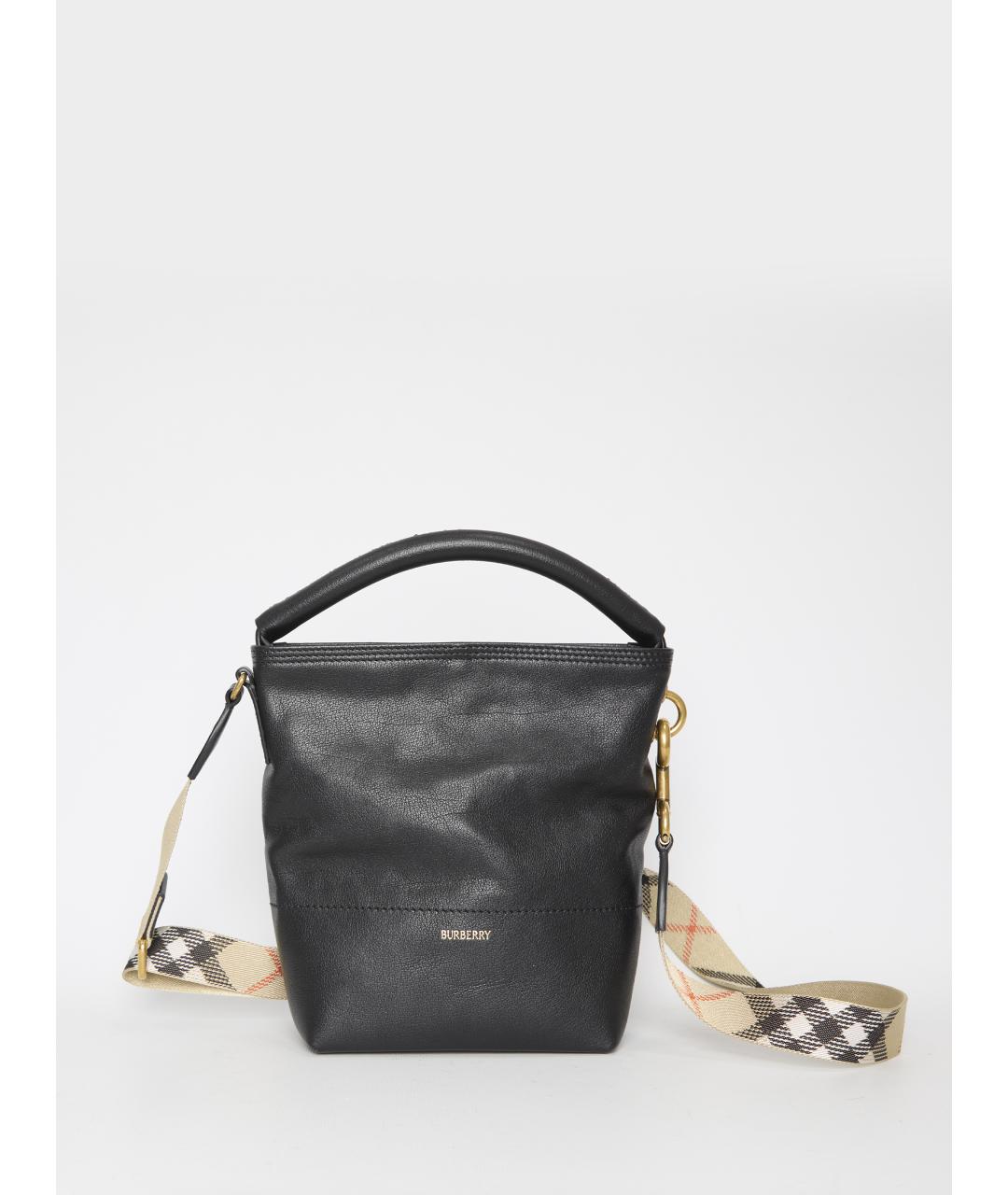 BURBERRY Черная кожаная сумка через плечо, фото 5