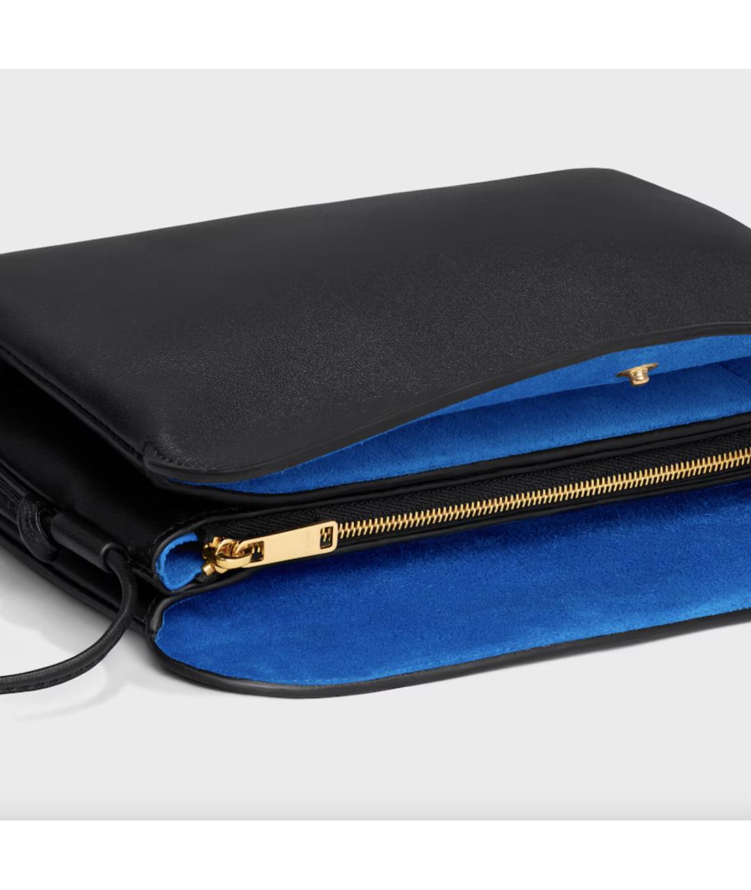 CELINE Черная кожаная сумка через плечо, фото 2