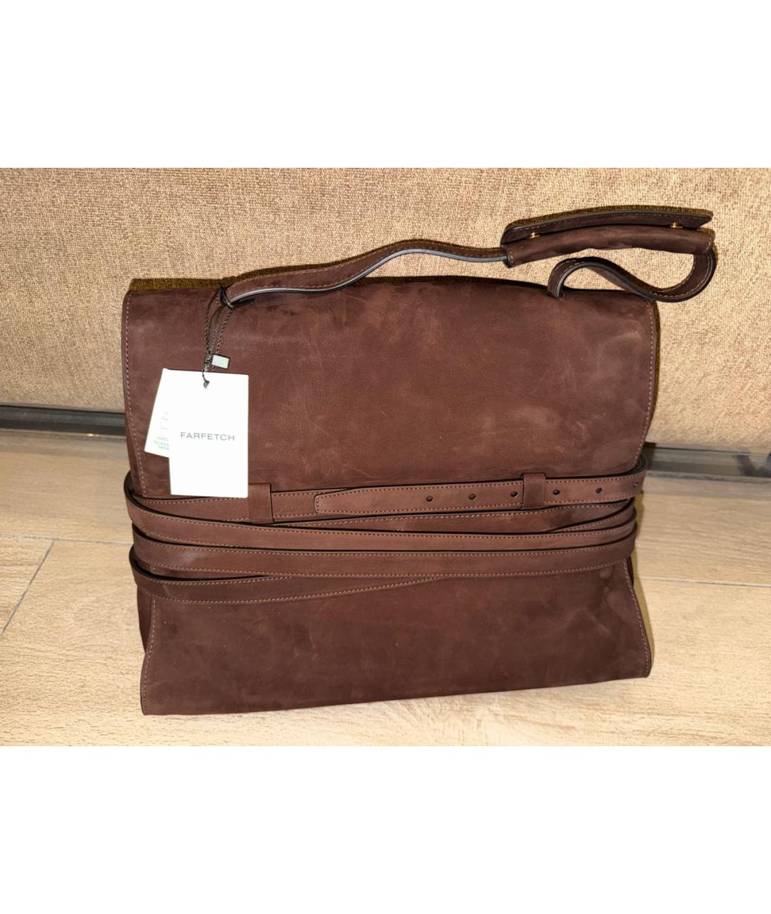 MOSCHINO Коричневая замшевая сумка тоут, фото 2