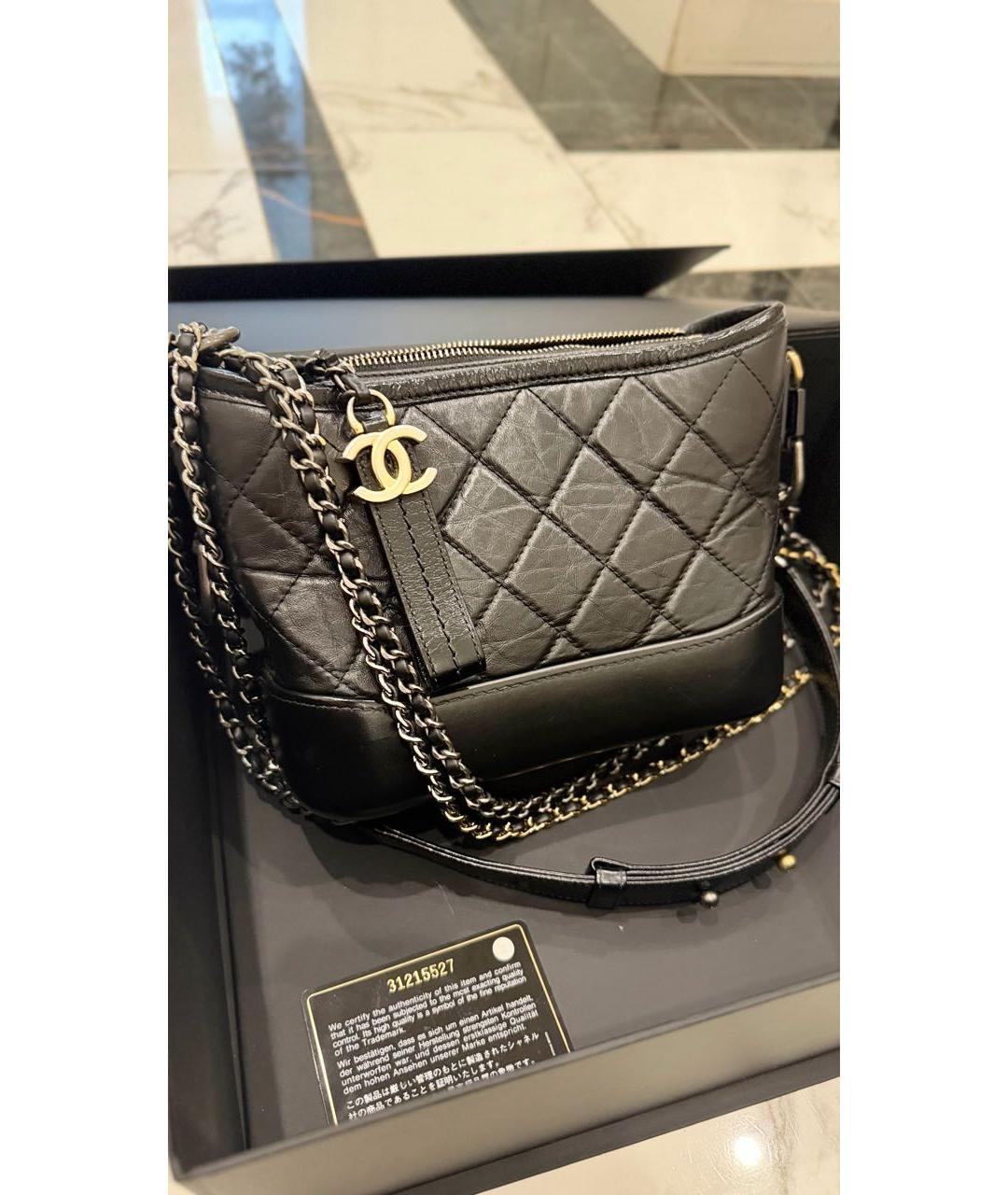 CHANEL Черная кожаная сумка через плечо, фото 3