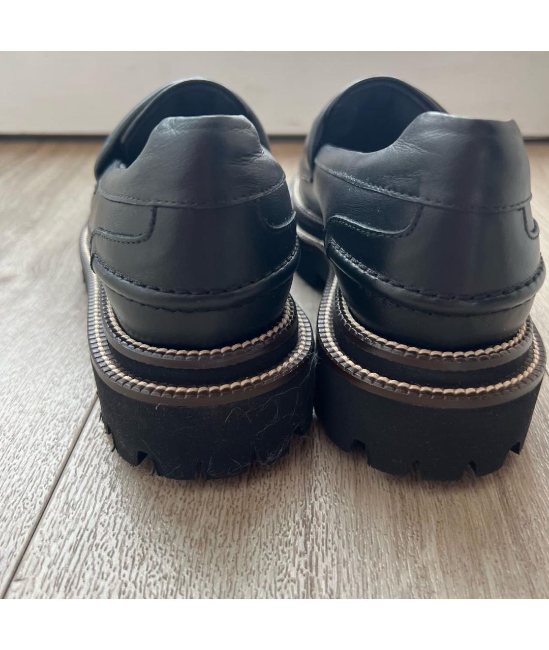 PESERICO Черные кожаные лоферы, фото 4