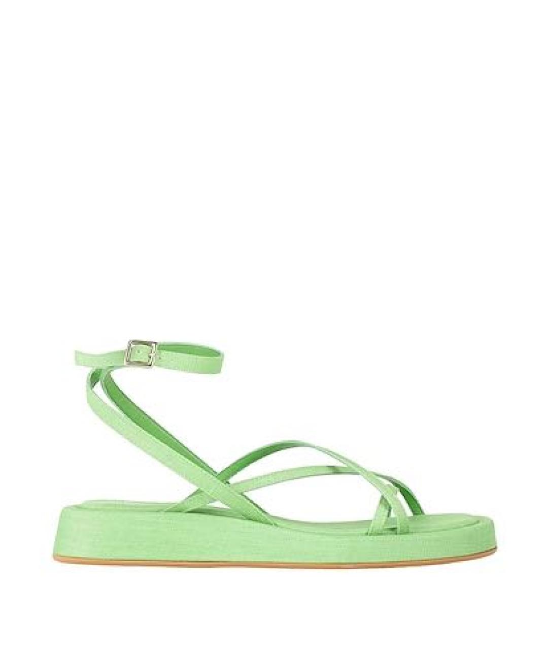 GIABORGHINI Зеленые текстильные босоножки, фото 6