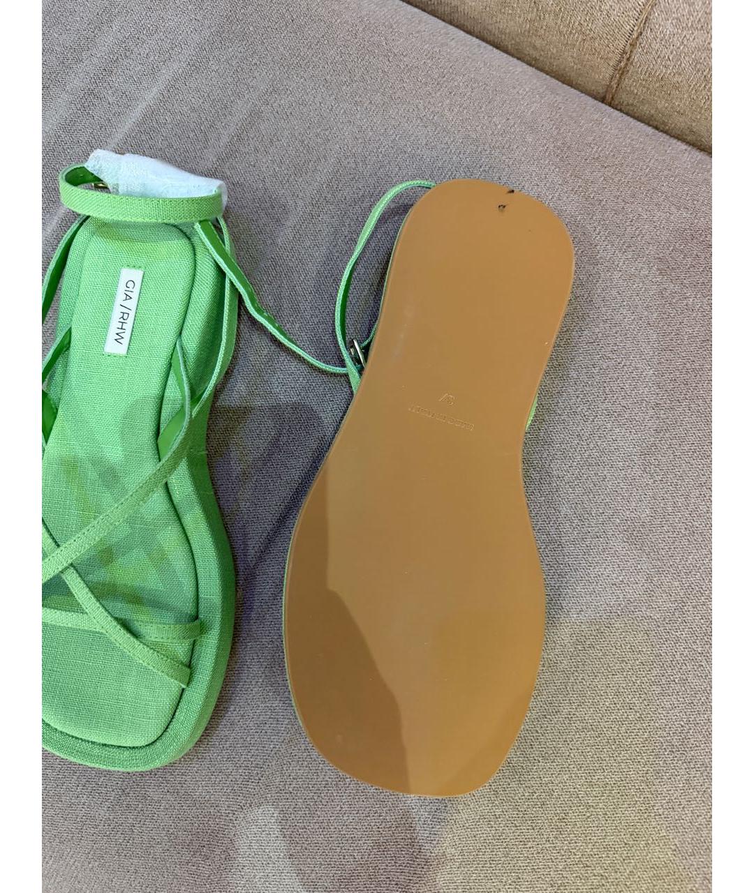 GIABORGHINI Зеленые текстильные босоножки, фото 4