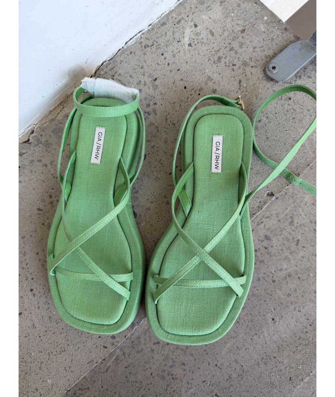 GIABORGHINI Зеленые текстильные босоножки, фото 3