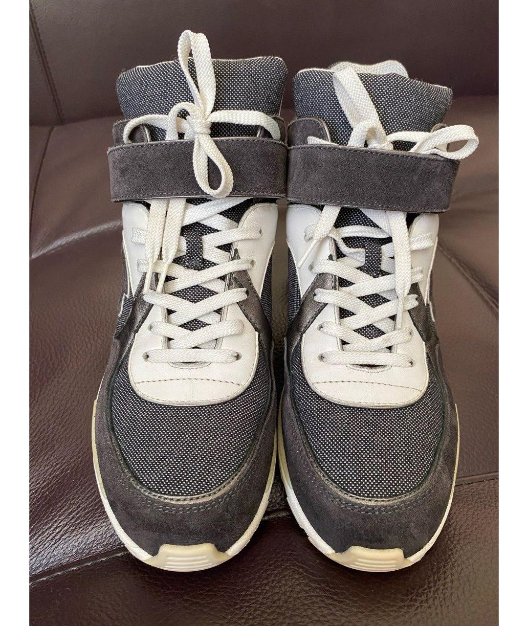 CHANEL Синие кожаные кроссовки, фото 2