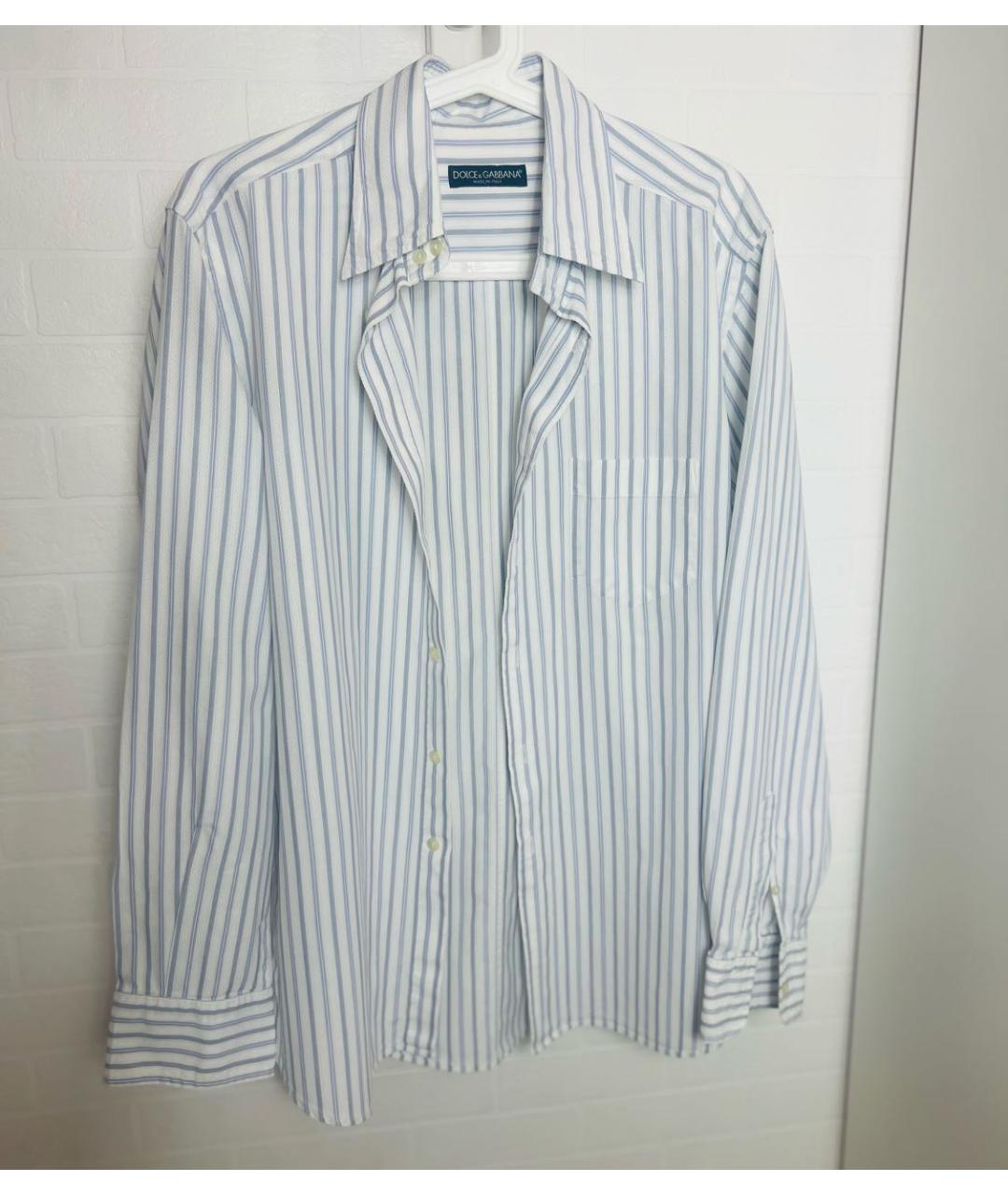 DOLCE&GABBANA Белая хлопковая классическая рубашка, фото 5