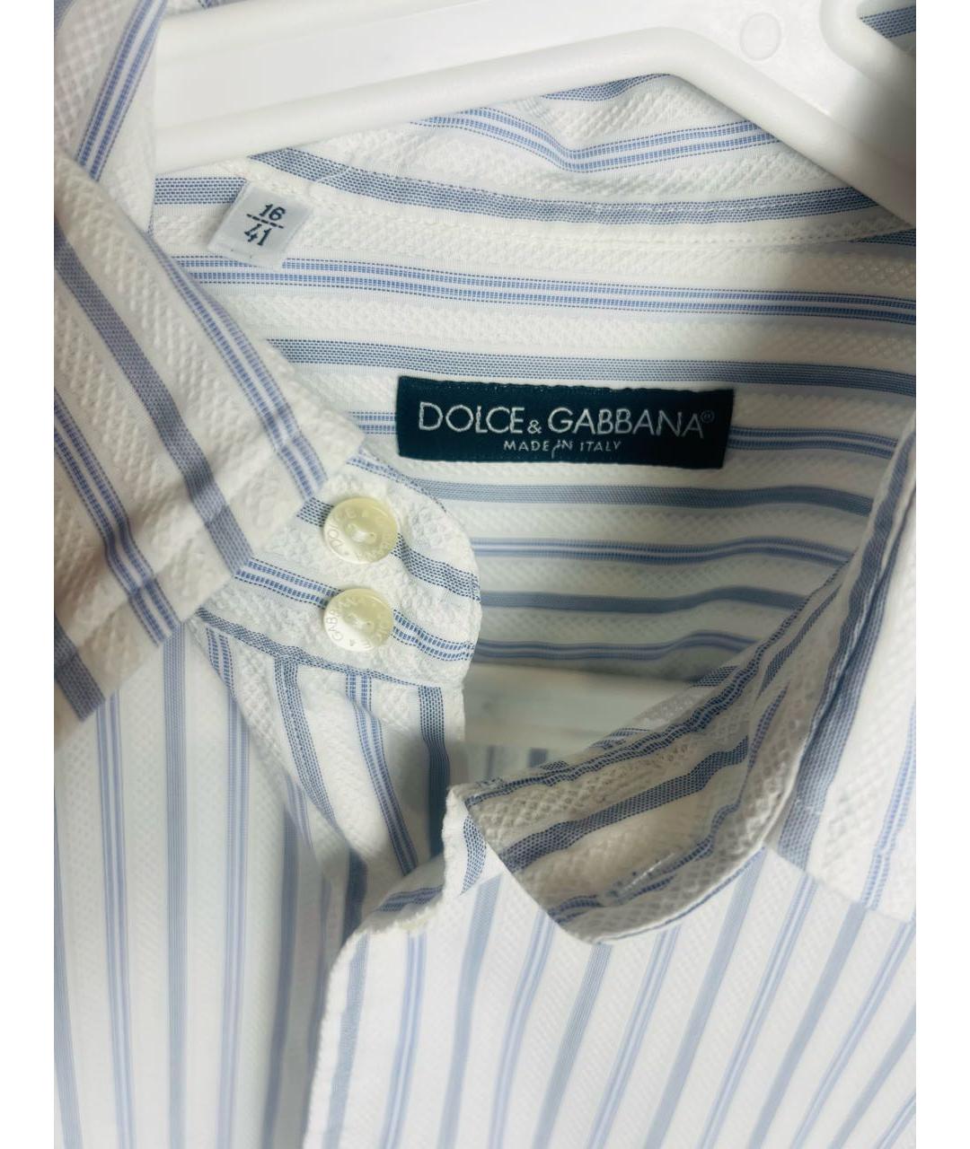 DOLCE&GABBANA Белая хлопковая классическая рубашка, фото 3