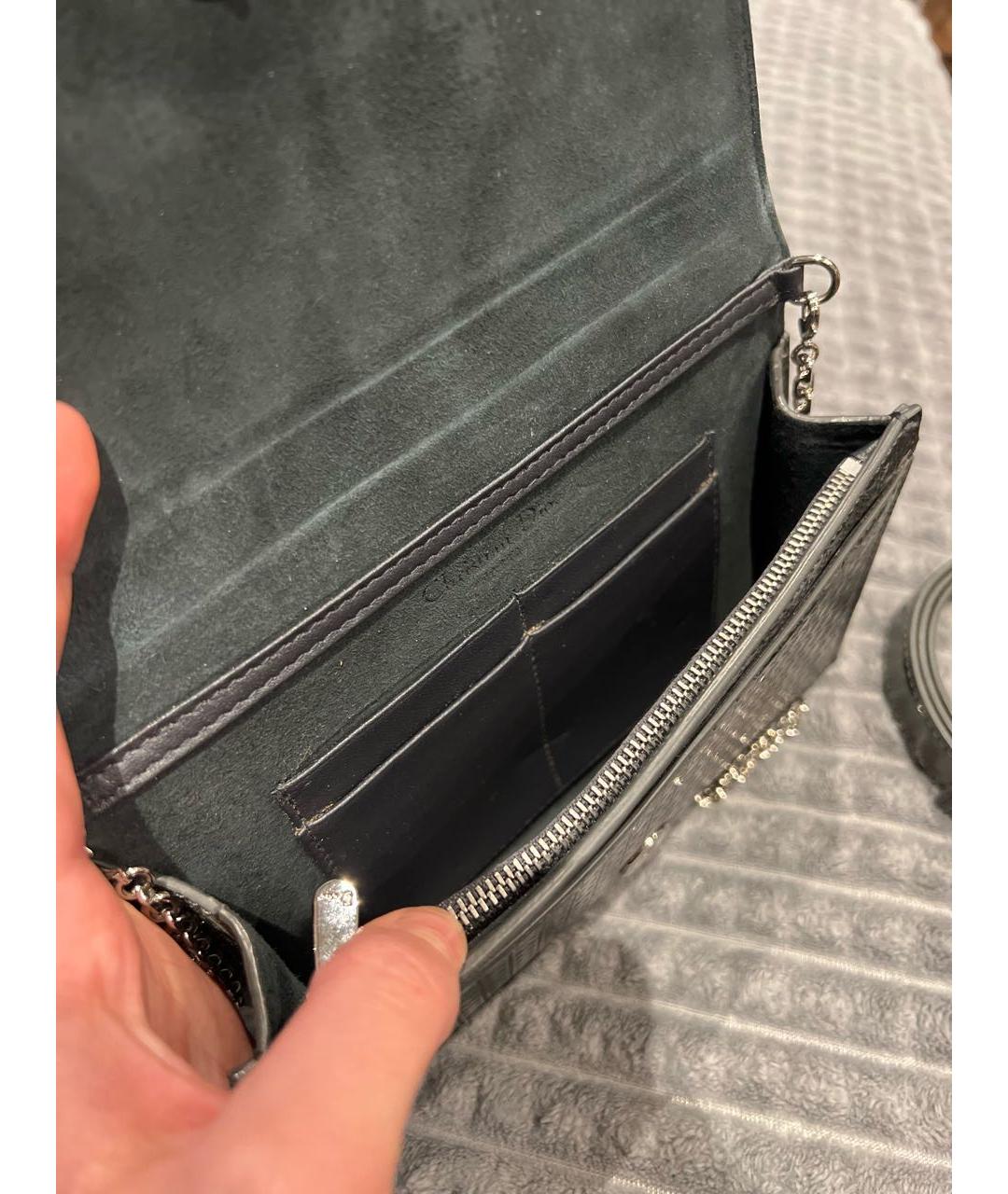 CHRISTIAN DIOR Антрацитовая сумка через плечо из лакированной кожи, фото 4