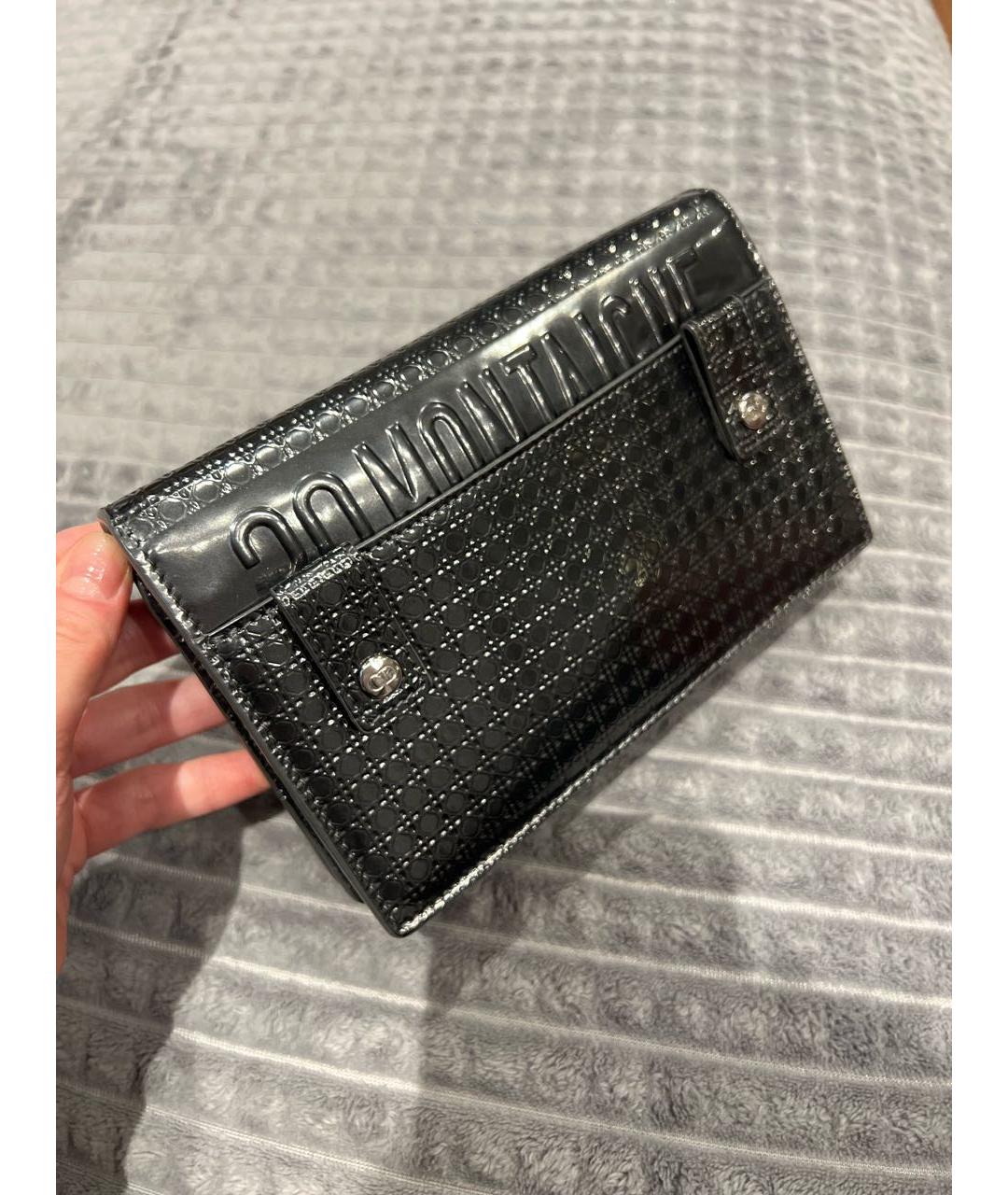 CHRISTIAN DIOR Антрацитовая сумка через плечо из лакированной кожи, фото 3