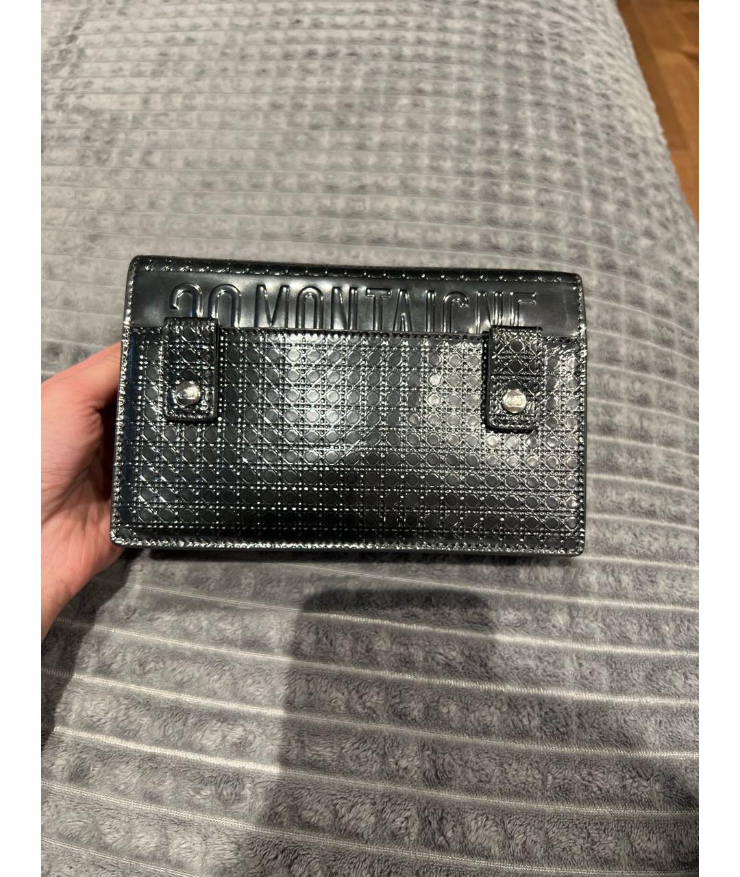 CHRISTIAN DIOR Антрацитовая сумка через плечо из лакированной кожи, фото 2