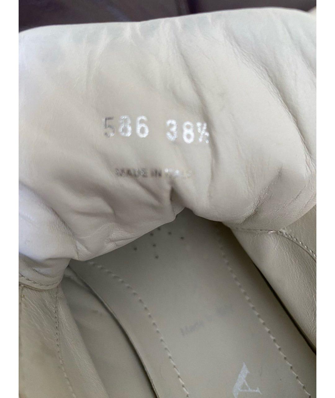 PRADA Бежевые кожаные кроссовки, фото 7