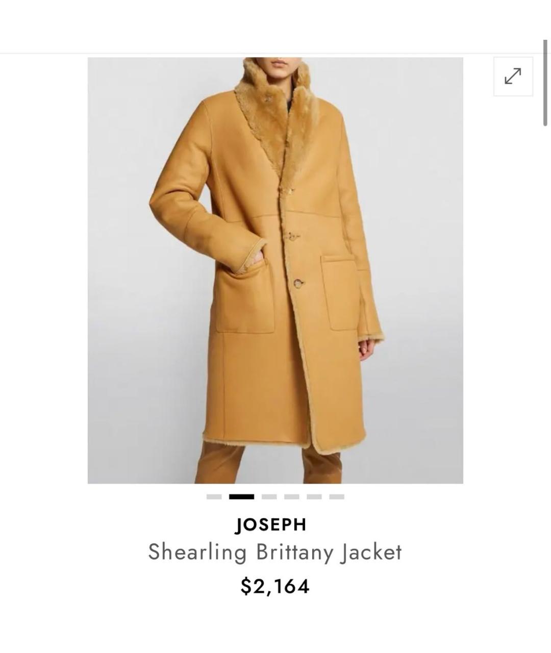 JOSEPH Коричневая меховая дубленка, фото 6