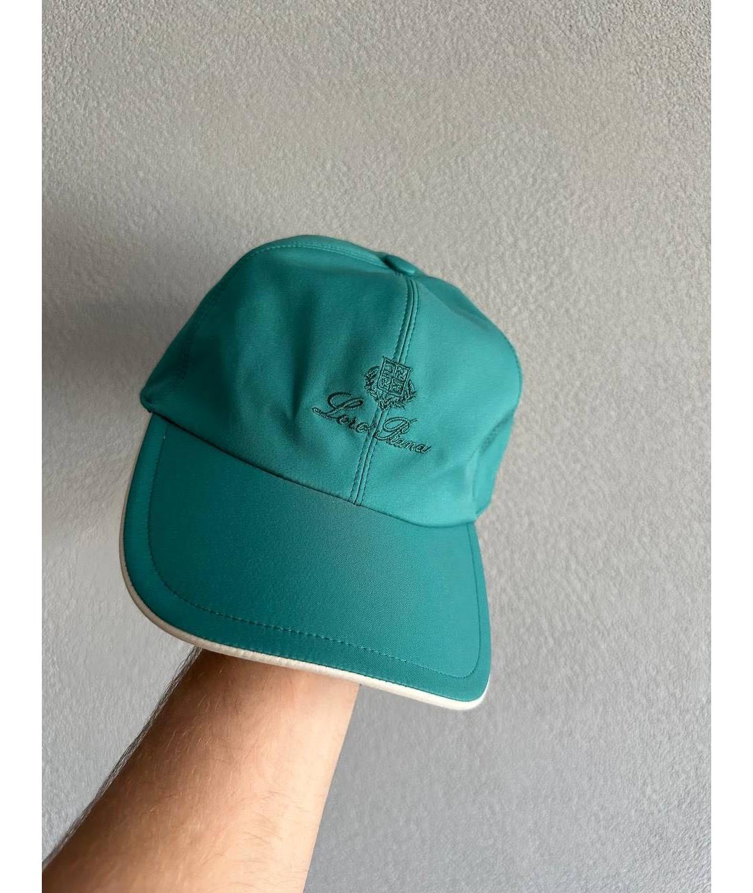 LORO PIANA Бирюзовая кашемировая кепка/бейсболка, фото 3