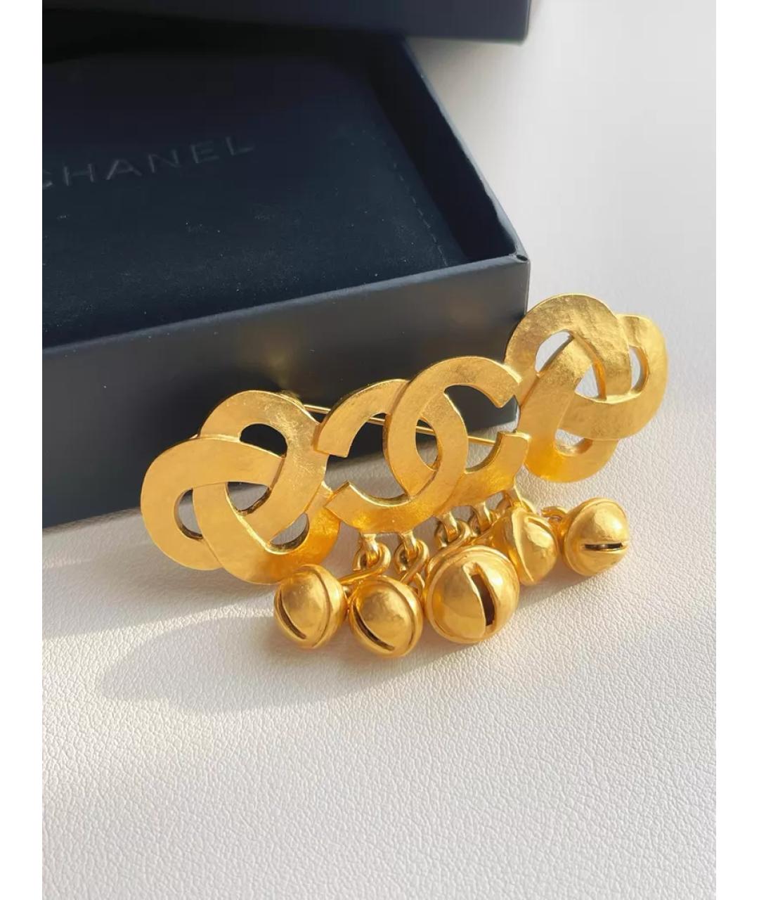 CHANEL Золотая металлическая булавка / брошь, фото 2