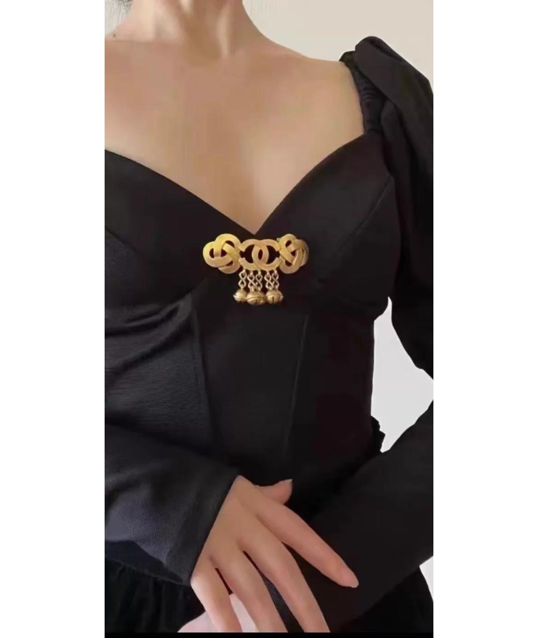 CHANEL Золотая металлическая булавка / брошь, фото 5